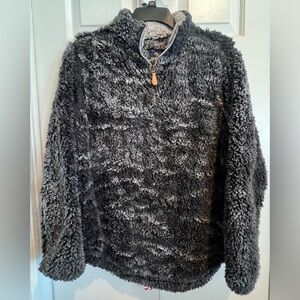 SIMPLY SOUTHERN 🩶 Sherpa, Charcoal & White , 1/4 Zip-Up Sweater